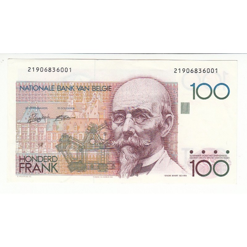 BELGIQUE 100 FRANCS BANQUE NATIONNALE