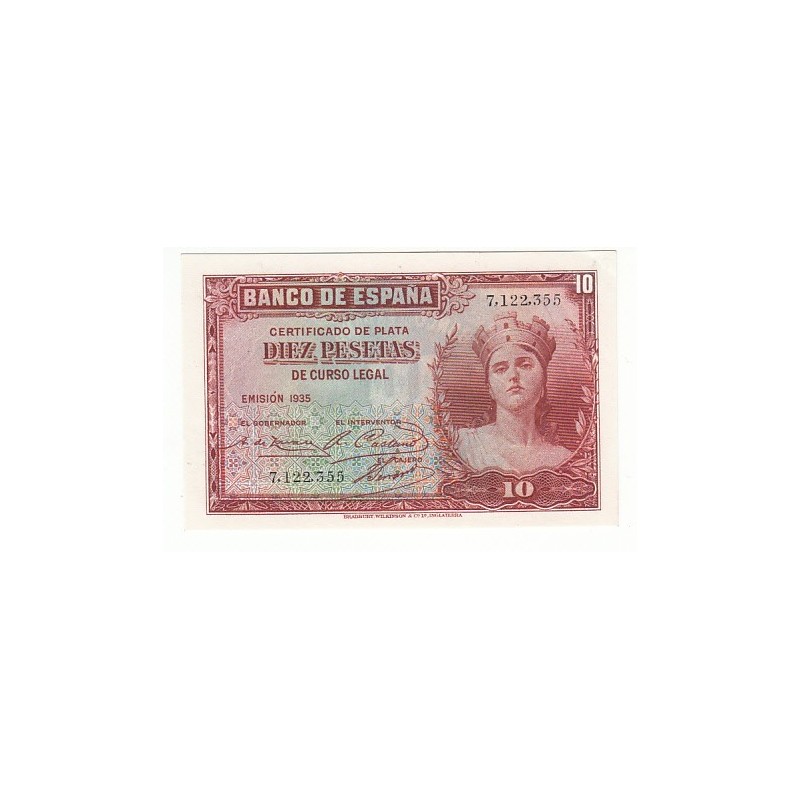 ESPAGNE 10 PESETAS 1935 NEUF