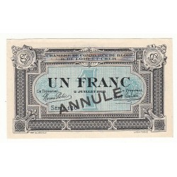 1 Franc Chambre de Commerce Blois 1918 ANNULE  p/NEUF