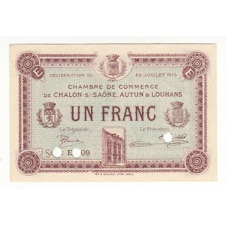 1 Franc Chambre de Commerce Chalon s/Saône SPECIMEN NEUF Pirot 23