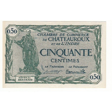50 Centimes Chambre de Commerce Chateauroux NEUF Pirot 28