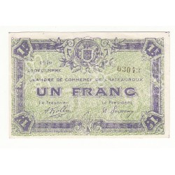 1 Franc Chambre de Commerce Chateauroux NEUF Pirot 21