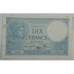 10 Francs MINERVE du 26-12-1940 TTB