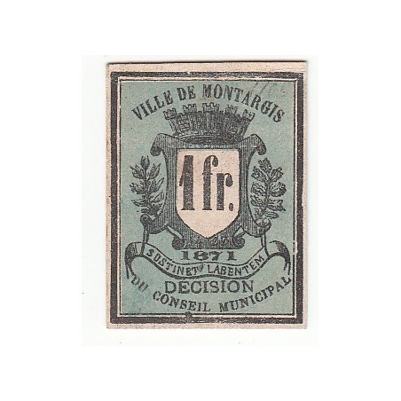 1 Franc billet de nécessité de MONTARGIS P/NEUF 1871