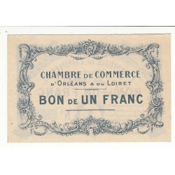 1 Franc Chambre de Commerce d’Orléans et Loiret Spécimen 1914 Pirot 2