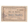 TROIS FRANCS  BON DE GUERRE 1915 VILLE DE BOHAIN