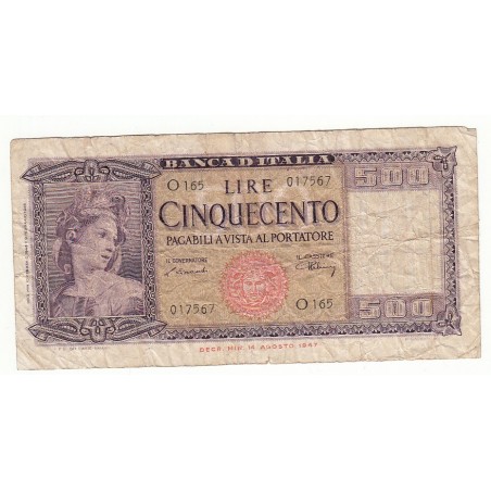 ITALIE 500 LIRE 1948