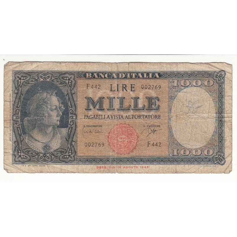 ITALIE 1000 LIRE 1961