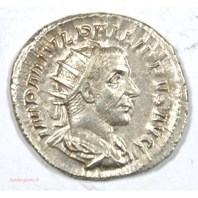 Antoninien de l' Empereur Philippe l' Arabe, 244 Ap JC. La joie
