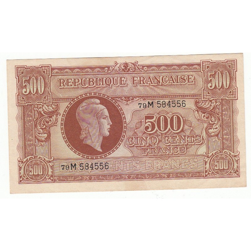 500 FRANCS MARIANNE 1945 SUP  Fayette VF11.2