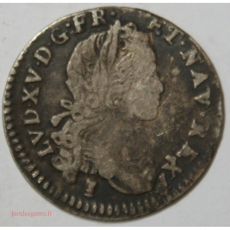 Louis XV -1/12 ecu de France-Navarre  1719 9 RENNES R2, jolie monnaie