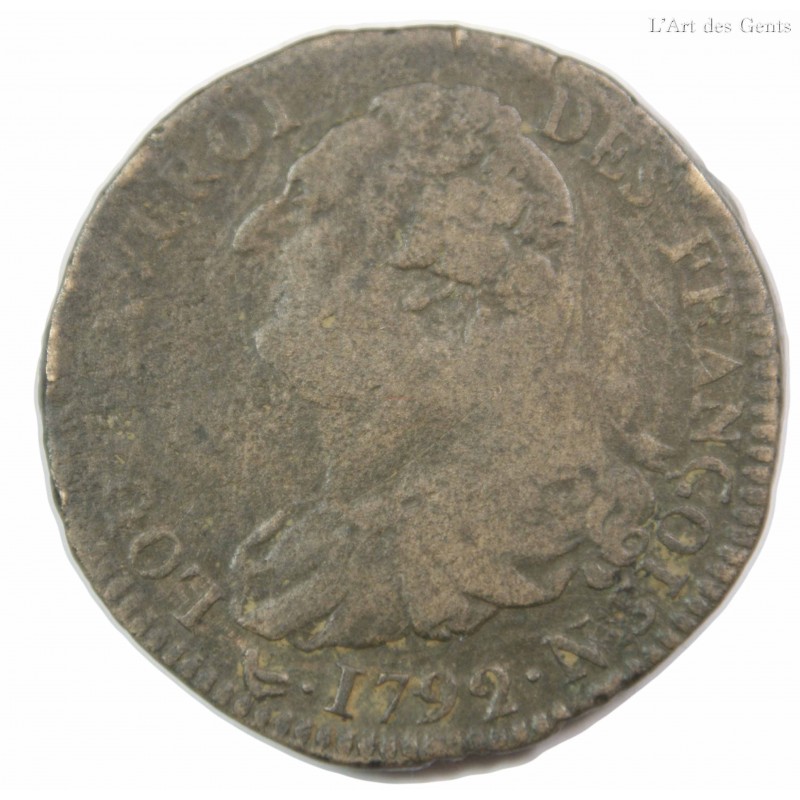 Louis XVI - 2 Sols 1792 N Montpellier TB