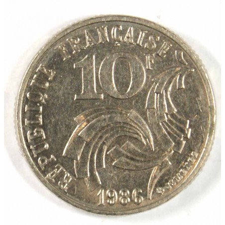 10 francs 1986 pointe de la France touchant le listel