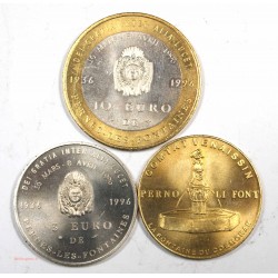 Monnaie des Villes - 1 + 3 + 10 euro de Pernes les Fontaines 1996