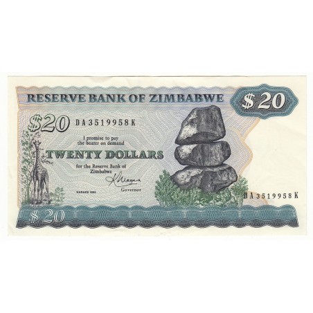 ZIMBABWE 20 Dollars 1983