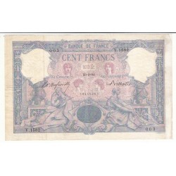 100 FRANCS BLEU ET ROSE 23 Mars 1894 TB+ Fay 21-7 vendu