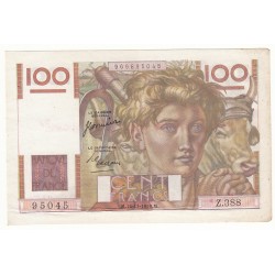 100 FRANCS JEUNE PAYSAN 16 Novembre 1950 TTB vendu