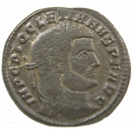 Romaine - Follis Diocletien, Sacra moneta poids léger +300-303