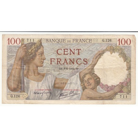 100 FRANCS  SULLY 08-06-1939  TB