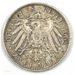 ALLEMAGNE - Baden, Friedrich I., 2 Mark 1902 (G)