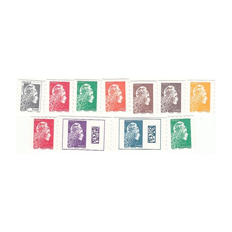 FRANCE - AUTOADHESIFS PRO, 11 TIMBRES  2018  NEUFS