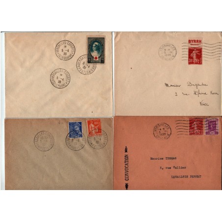 lot enveloppes  Congrès de Versailles Élection Lebrun du 5 4 1939