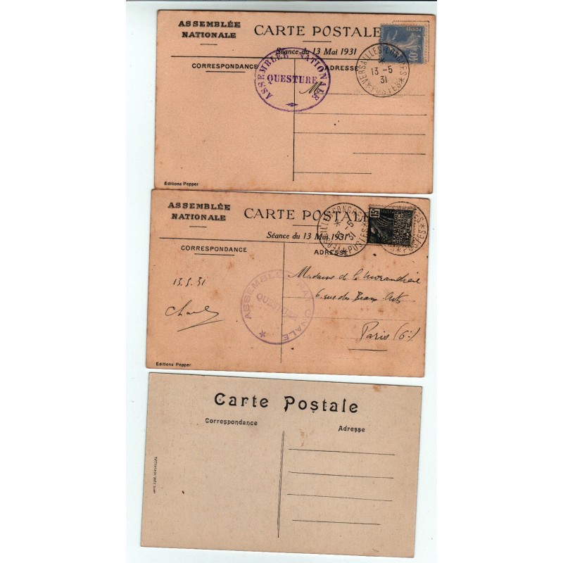lot de  CPA  Congrès de Versailles Élection P. Doumer du 13 5 1931