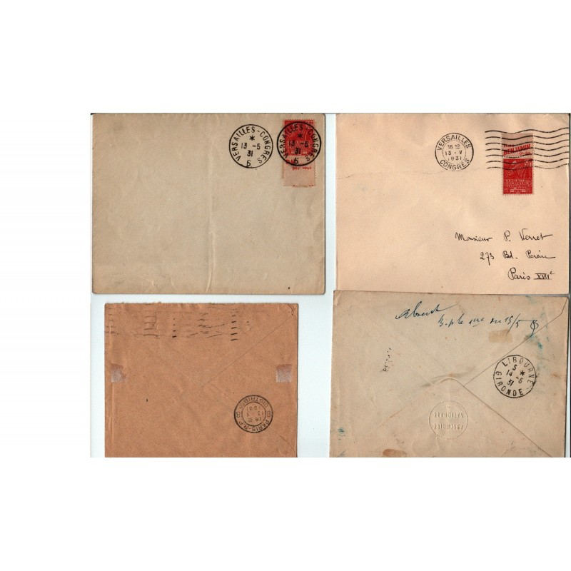 6 enveloppes  Congrès de Versailles Élection P. Doumer du 13 5 1931