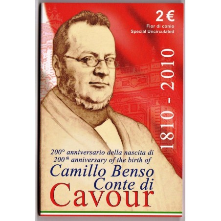 ITALIE Coffret BU 2 euro COMMEMORATIVE 2010 Camillo Benso Conte di Cavour