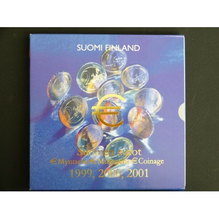 Triple coffret euros FINLANDE  1999, 2000 et 2001