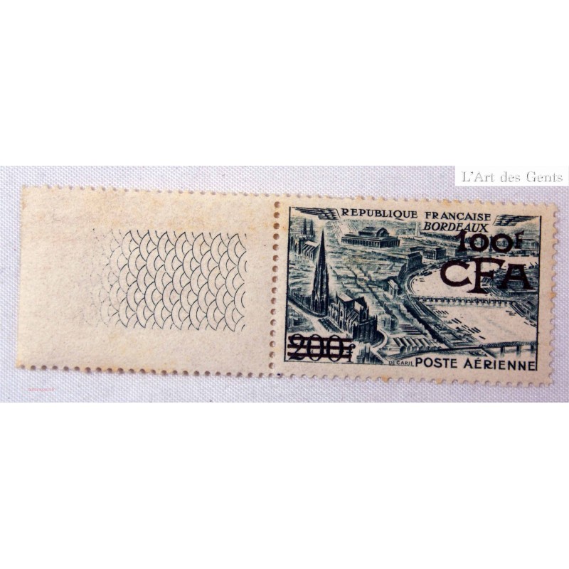 CFA REUNION Timbre Aviation PA 49, à voir 1949 bord de feuille