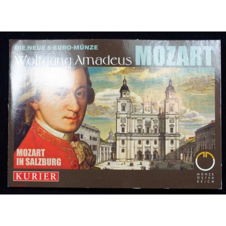Mini coffret AUTRICHE 5 Euro 2005 Wolfgang Amadeus Mozart