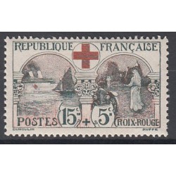 TIMBRE N°156 15 c. + 5 c. CROIX ROUGE 1918 NEUF** Signé Cote 300 Euros