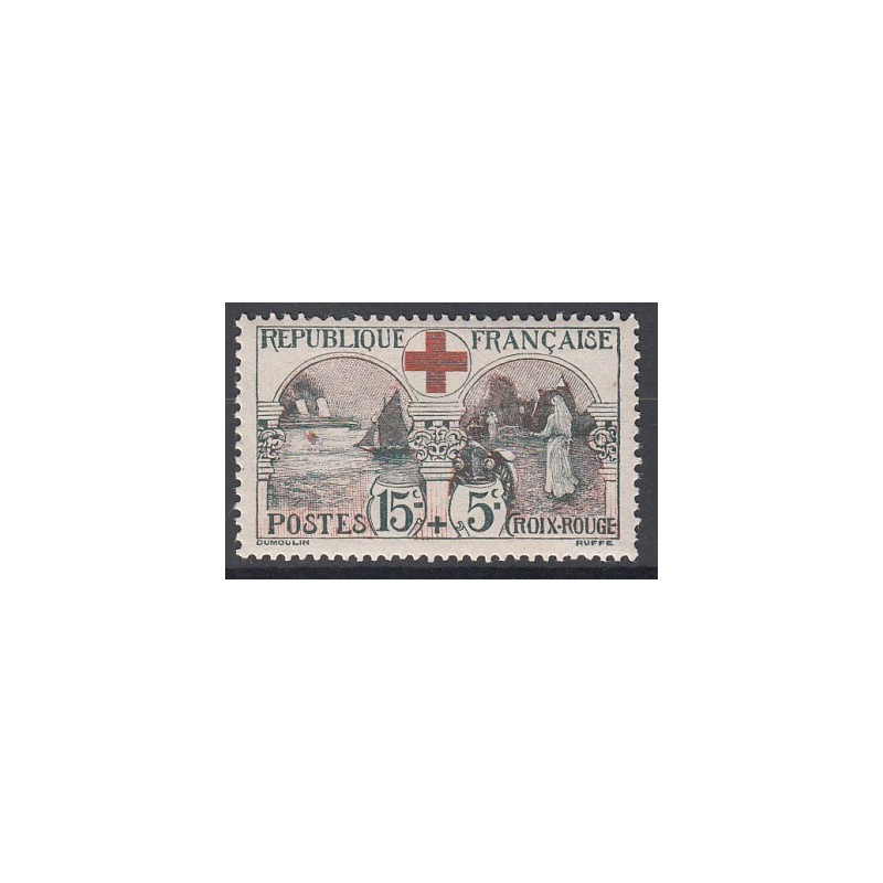 Timbre n°156 15 c. + 5 c. Croix Rouge 1918 neuf** Signé Cote 300 Euros