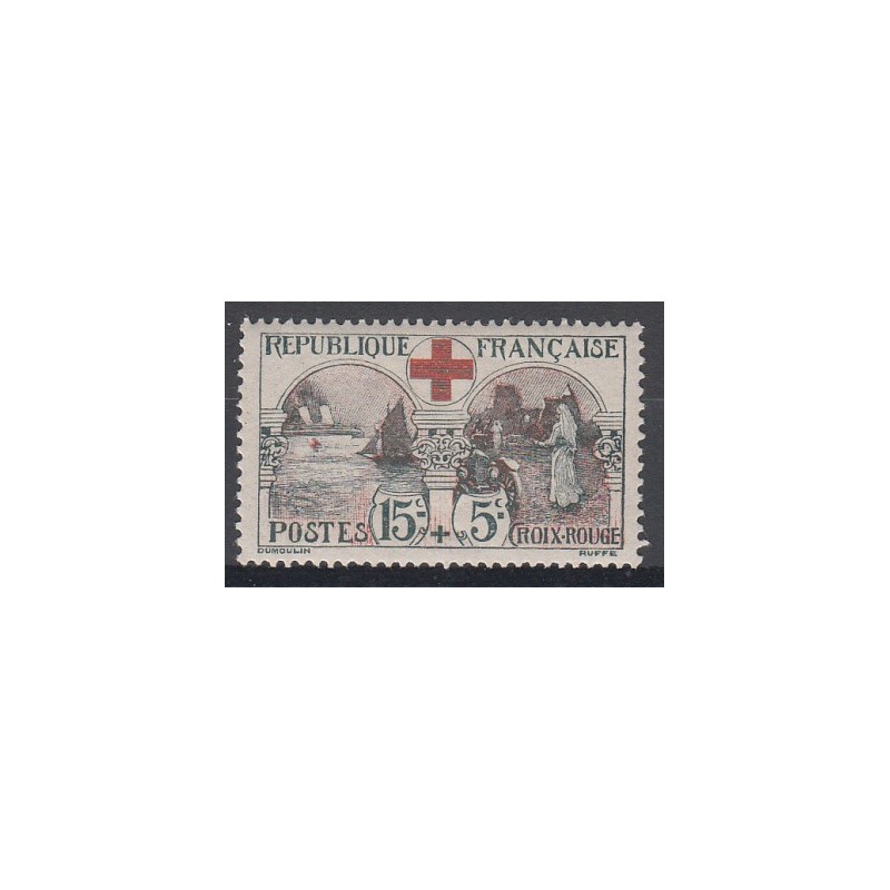 Timbre n°156 15 c. + 5 c. Croix Rouge 1918 Neuf Signé  Cote 140 Euros