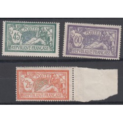 3 TIMBRES TYPE MERSON N°143 à 145 1907 NEUF**  Cote 273 Euros