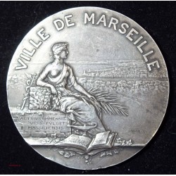 Médaille Argent - Ville de Marseille - ARGENT 147.65grs 68mm