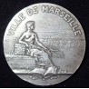 Médaille Argent - Ville de Marseille - ARGENT 147.65grs 68mm