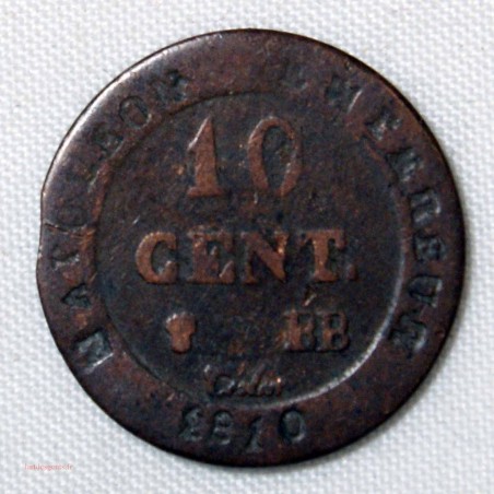 Rare Faux d' époque, 10 cent. à L'N couronné 1810 BB