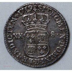 LOUIS XV - XX sols de Navarre 1719 lyon