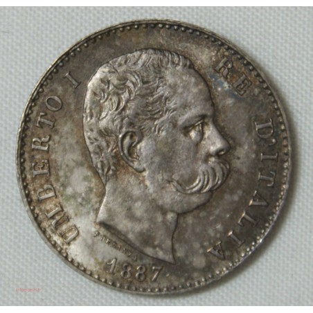 Italie - 1 lire 1887 M Umberto I, Jolie monnaie