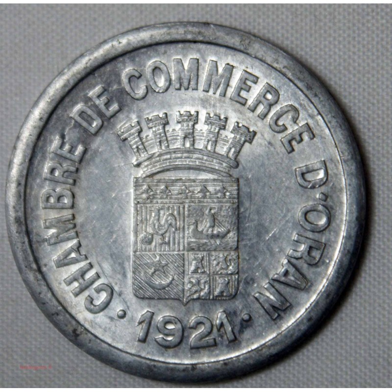 JETON Algérie - 25 cents. Chambre de commerce d' ORAN 1921