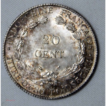 Indochine - 20 cent 1937 A Paris, argent
