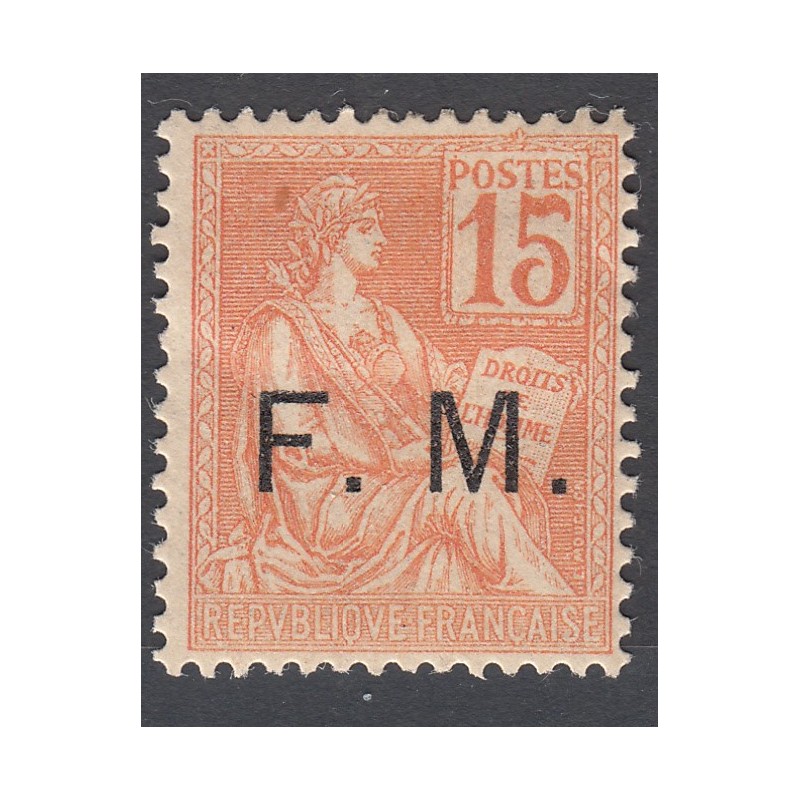 TIMBRE DE FRANCHISE 15 c. orange N°1 NEUF 1901-04  Cote 85 Euros