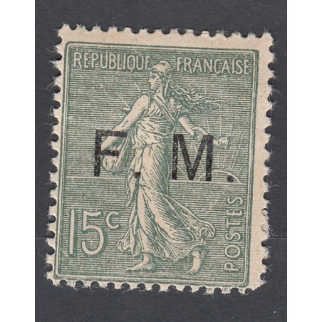 TIMBRE DE FRANCHISE 15 c. vert olive N°3 NEUF 1901-04  Cote 80 Euros