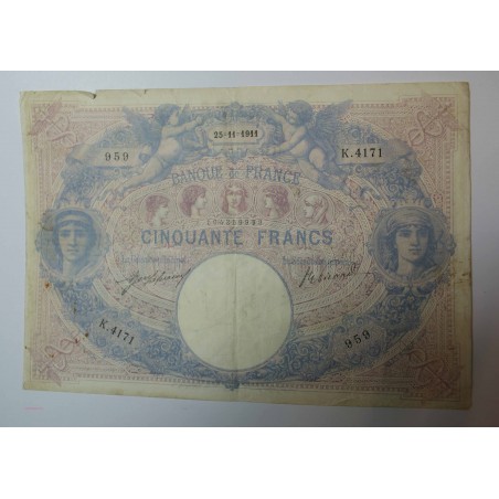 Billet de 50 FRANCS Bleu et rose 25-11-1911 Fay. 14.24