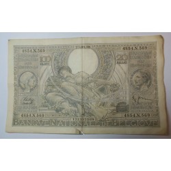 Billet de Belgique 100 Francs 20 Belgas 23-09-1938