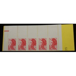 N°2427-C2, carnet variété partie  non imprimée (haut de bobine)