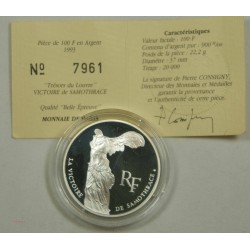 FRANCE - 100 Francs 1993, Argent Proof, Victoire de Samothrace