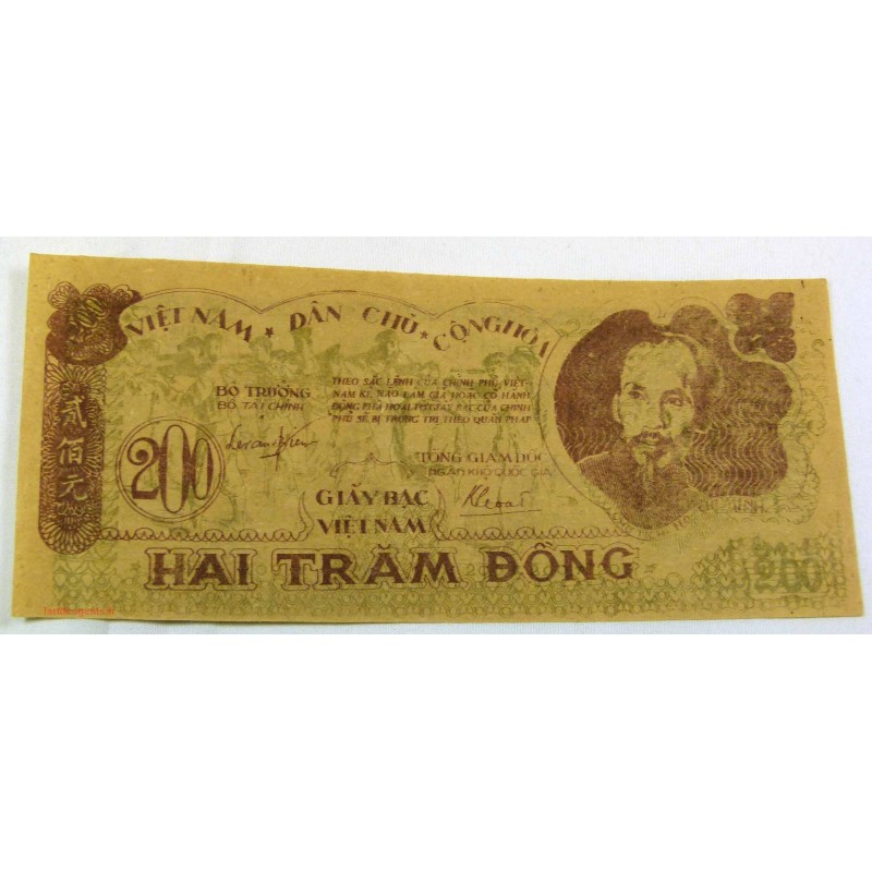 BILLET papier de riz, Vietnam 200 Dông 1950 neuf